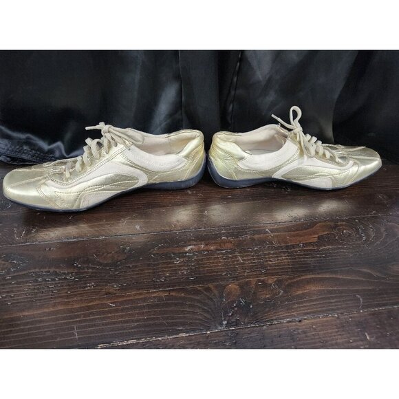 EUC Naturalizer Cade Gold Leather & Suede Lace-Up Casual Fashion Sneakers/Sz 11M - Picture 3 of 9